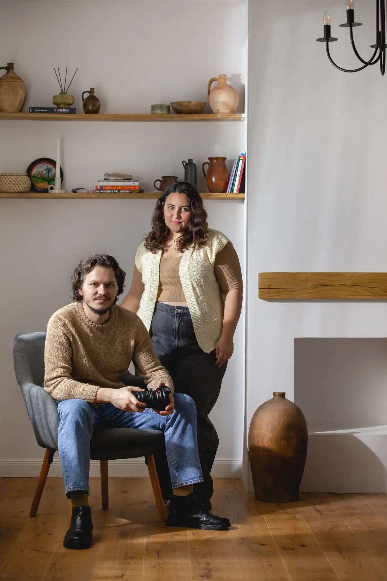 ILI HAUS team portrait: Sergiu Ilisie Adrian, interior photographer, and Belen Kippes, styling assistant, , founders of ilihaus.