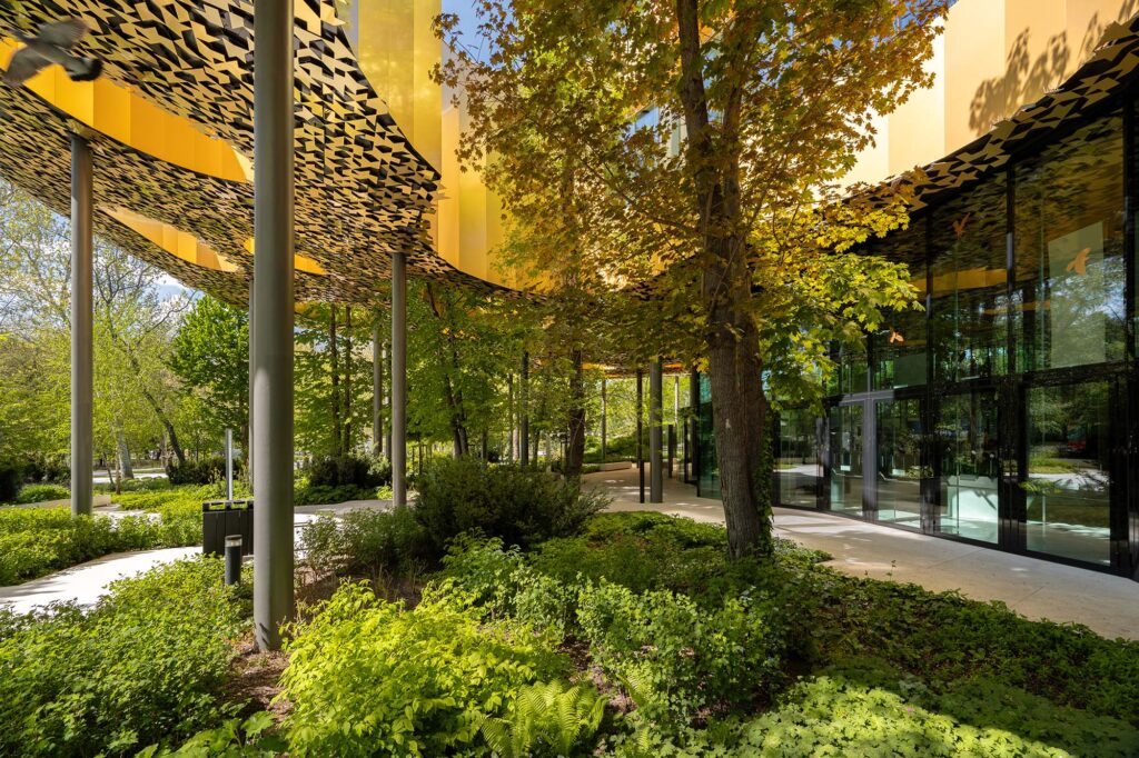 Nature blending with futuristic arhitecture captured by professional interior and architectural photographer.